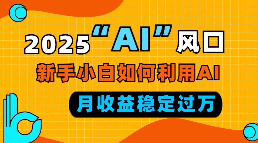 （13821期）2025“AI”风口，新手小白如何利用ai，每月收益稳定过万_天恒副业网