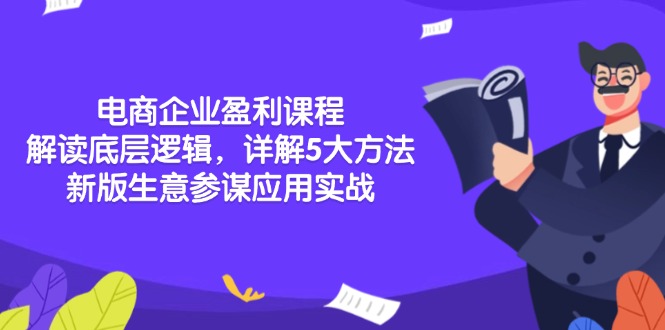 （13815期）电商企业盈利课程：解读底层逻辑，详解5大方法论，新版生意参谋应用实战_天恒副业网