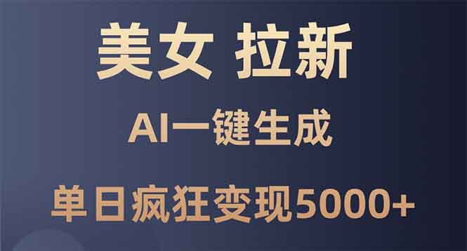 （13866期）美女暴力拉新，通过AI一键生成，单日疯狂变现5000+，纯小白一学就会！_天恒副业网