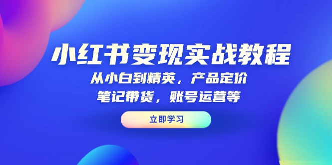 （13923期）小红书变现实战教程：从小白到精英，产品定价，笔记带货，账号运营等_天恒副业网