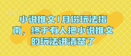 小说推文1月份玩法指南,终于有人把小说推文的玩法讲清楚了!_天恒副业网