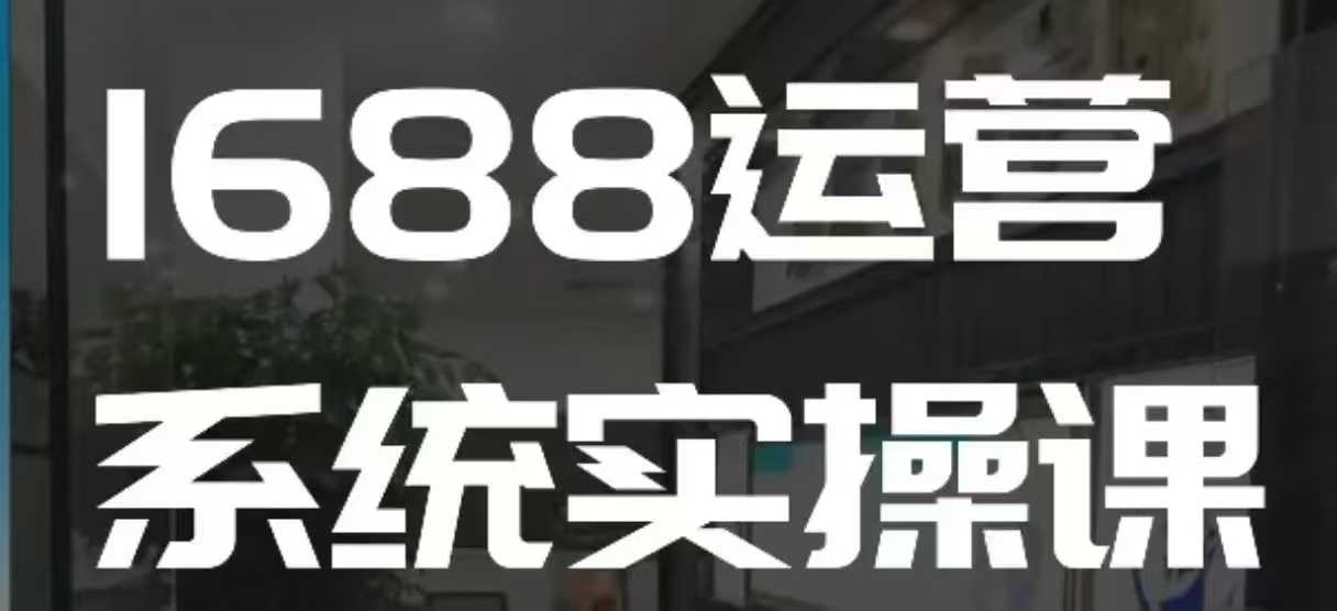 1688高阶运营系统实操课，快速掌握1688店铺运营的核心玩法_天恒副业网