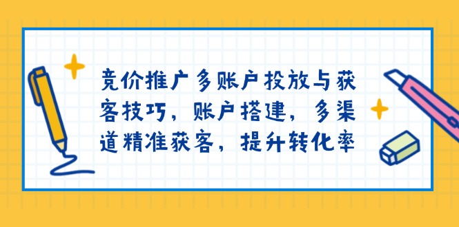 （13979期）竞价推广多账户投放与获客技巧，账户搭建，多渠道精准获客，提升转化率_天恒副业网