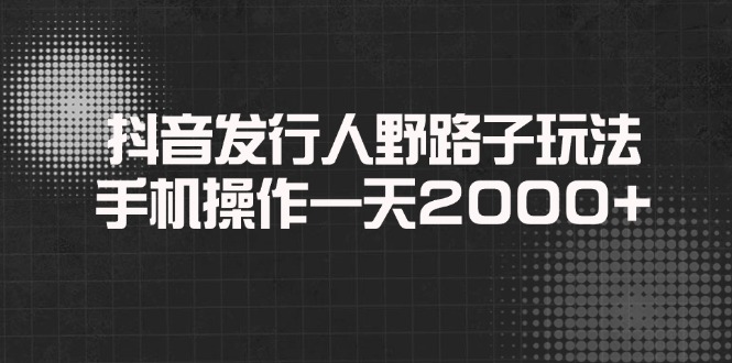 （14068期）抖音发行人野路子玩法，手机操作一天2000+_天恒副业网