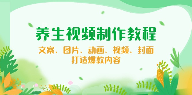 养生视频制作教程，文案、图片、动画、视频、封面，打造爆款内容_天恒副业网