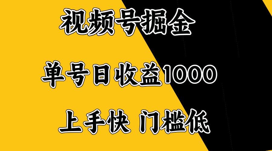 （14183期）视频号掘金，单号日收益1000+，门槛低，容易上手。_天恒副业网