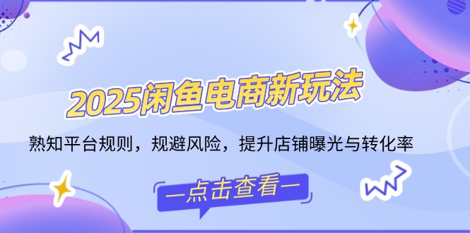 （14232期）2025闲鱼电商新玩法，熟知平台规则，规避风险，提升店铺曝光与转化率_天恒副业网