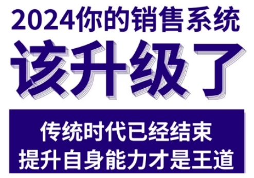 2024能落地的销售实战课,你的销售系统该升级了(更新2月)_天恒副业网