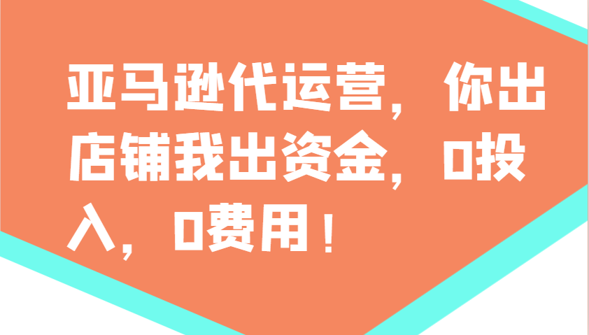 亚马逊代运营，你出店铺我出资金，0投入，0费用，无责任每天300分红，赢亏我承担_天恒副业网