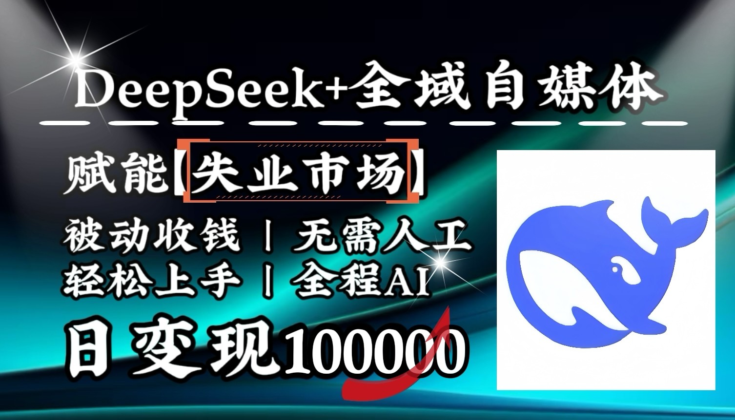 降维打击，DeepSeek+失业市场，全自动操作，结合人人刚需，单月利润轻松破100000＋_天恒副业网