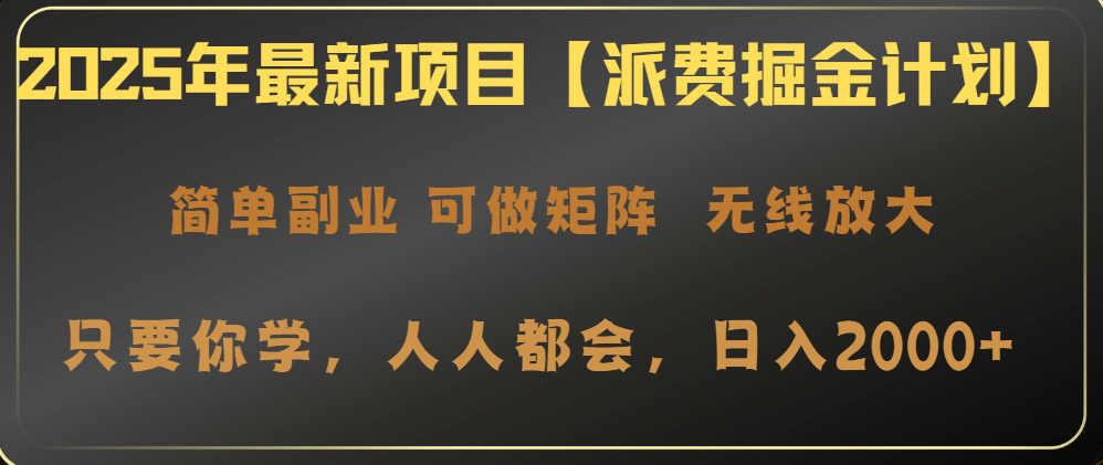 (14518期)2025年最新项目【派费掘金计划】操作简单,日入2000+_天恒副业网