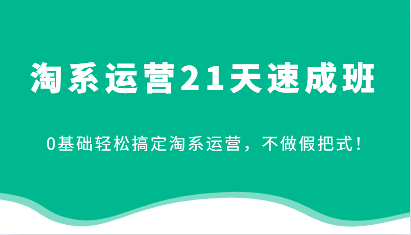 淘系运营21天速成班，0基础轻松搞定淘系运营，不做假把式！（更新）_天恒副业网