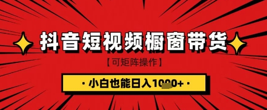 抖音短视频食品橱窗带货，小白轻松上手日入1k+_天恒副业网