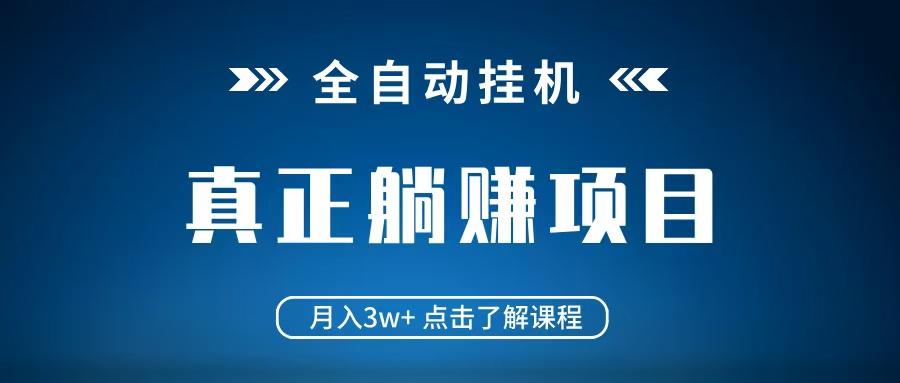 全自动挂机项目月入3w+真正躺平项目不吃电脑配置当天见收益_天恒副业网