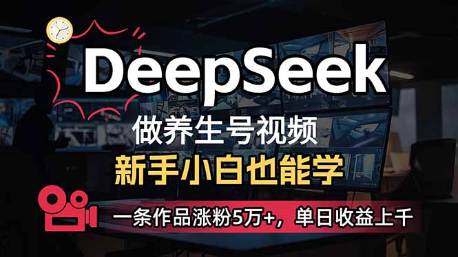 小白用DeepSeek做养生号,一条作品涨粉5万+_天恒副业网