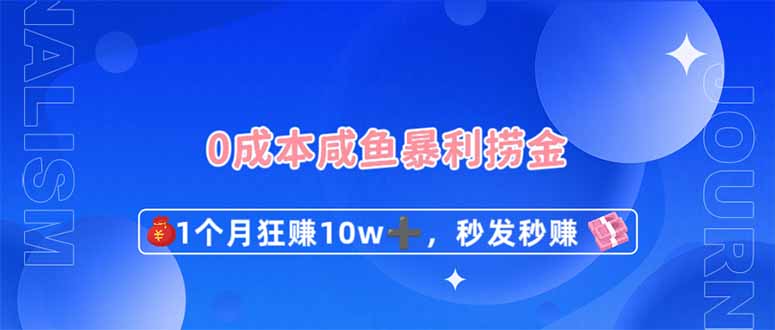 0成本闲鱼暴利捞金,1个月狂赚10W+,秒发秒赚新玩法_天恒副业网