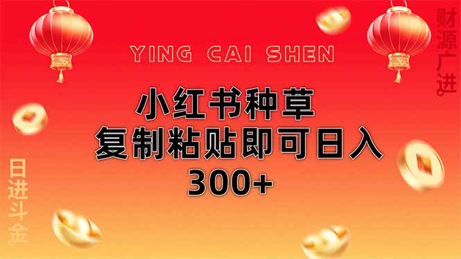 (14350期)小红书种草无脑操作复制粘贴即可日入300+_天恒副业网