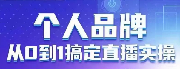 个人品牌:从0到1搞定直播实操,用直播为你的个人品牌赋能,六大实操板块,放大个人影响力_天恒副业网