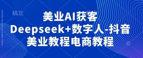 美业AI获客Deepseek+数字人-抖音美业教程电商教程_天恒副业网