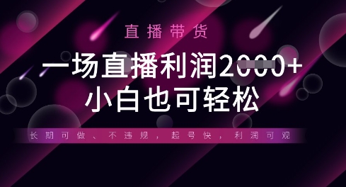 半无人直播带货,一场利润数张,适合所有平台玩法,小白也可轻松_天恒副业网