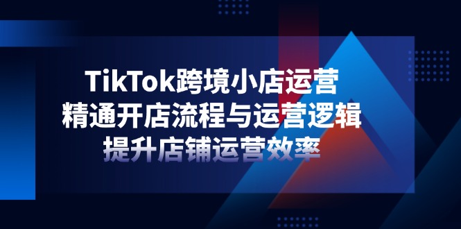 TikTok跨境小店运营,精通开店流程与运营逻辑,提升店铺运营效率_天恒副业网