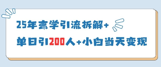 25年国学引流拆解+单日引200人+小白当天就能变现_天恒副业网