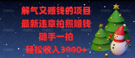 解气又挣钱的项目,最新违章拍照挣钱,随手一拍,轻松收入多张_天恒副业网