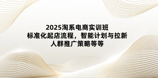 2025淘系电商实训班：标准化起店流程，智能计划与拉新，人群推广策略等等_天恒副业网