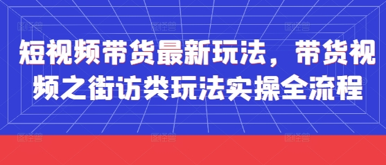 短视频带货最新玩法,带货视频之街访类玩法实操全流程_天恒副业网