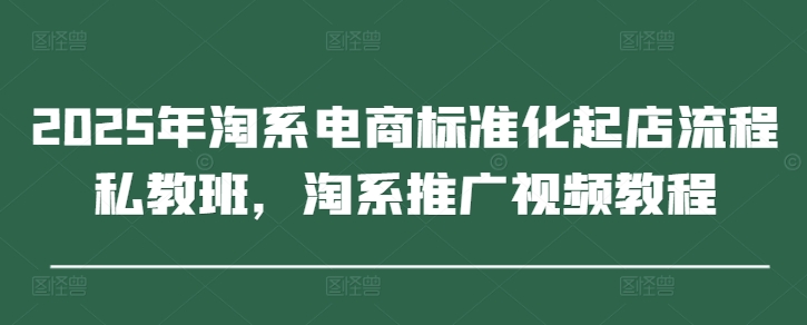 2025年淘系电商标准化起店流程私教班,淘系推广视频教程_天恒副业网