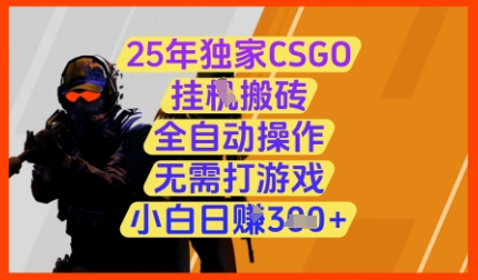 25年独家CSGO挂G搬砖,全自动操作,无需打游戏,小白日入3张+_天恒副业网