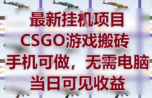 最新挂G项目,CSGO游戏搬砖,手机可做,无需电脑,当日见收益_天恒副业网