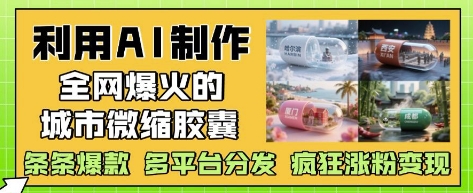 利用AI制作全网爆火的城市微缩胶囊，条条爆款，多平台分发，疯狂涨粉变现_天恒副业网