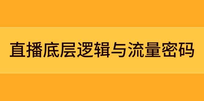 直播底层逻辑与流量密码：定位模型+案例拆解，急速流承接与数据优化全攻略_天恒副业网