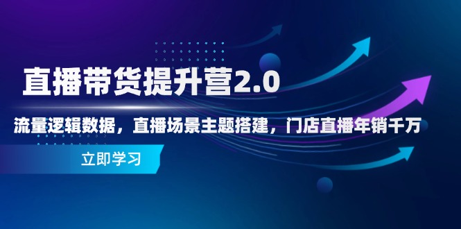 (14694期)直播带货提升营2.0:流量逻辑数据,直播场景主题搭建,门店直播年销千万_天恒副业网