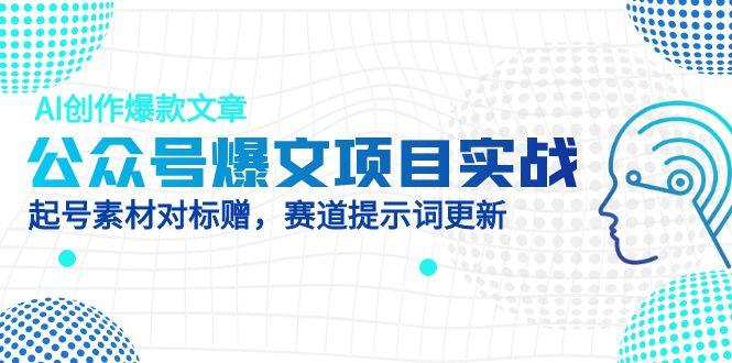 (14709期)公众号爆文项目实战,AI创作爆款文章,起号素材对标赠(附赛道AI提示词)_天恒副业网