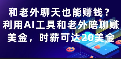 和老外聊天也能挣钱？利用AI工具和老外陪聊挣美金，时薪可达20刀_天恒副业网