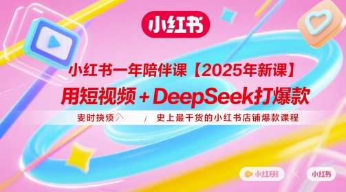 小红书一年陪伴课【2025年新课】,用短视频+deepSeek打爆款,史上最干货的小红书店铺爆款课程_天恒副业网
