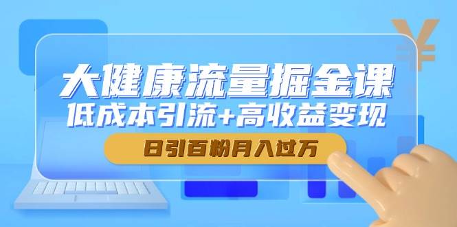 大健康流量掘金课,低成本引流+高收益变现,日引百粉月入过万_天恒副业网