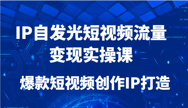 IP自发光短视频流量变现实操课，爆款短视频创作IP打造_天恒副业网