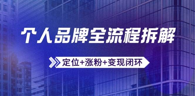 个人品牌全流程拆解：定位+涨粉+变现闭环，微信生态运营与资源整合_天恒副业网