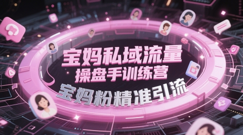 宝妈私域流量操盘手训练营,宝妈粉精准引流_天恒副业网