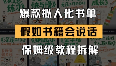 最新爆款拟人化书单玩法,假如书籍会说话,保姆级教程_天恒副业网