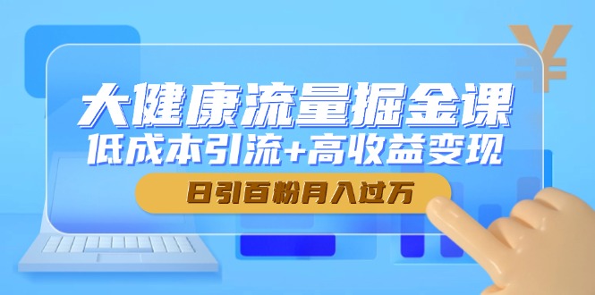 (14811期)大健康流量掘金课,低成本引流+高收益变现,日引百粉月入过万_天恒副业网