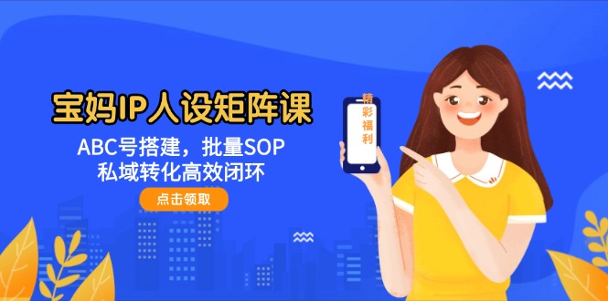 宝妈IP人设矩阵课：ABC号搭建，批量SOP，私域转化高效闭环_天恒副业网