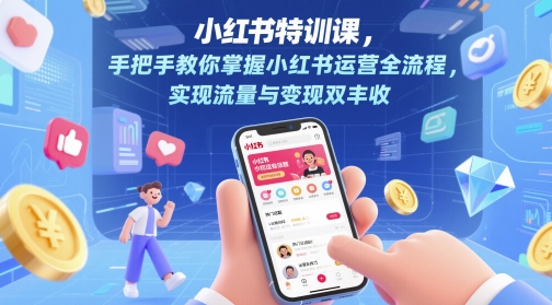 小红书特训课,手把手教你掌握小红书运营全流程,实现流量与变现双丰收_天恒副业网