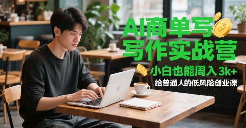 AI商单写作实战营，小白也能周入3k+，给普通人的低风险创业课_天恒副业网