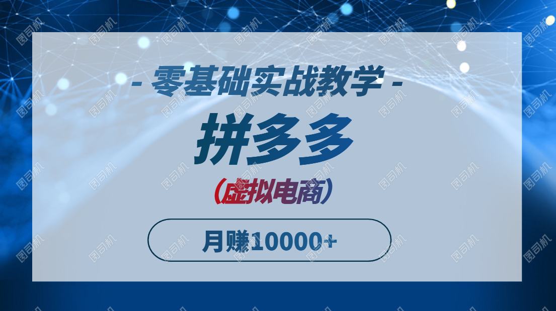 (14880期)拼多多虚拟电商,零基础实战教学,快速打爆商品,新手也能月入10000+_天恒副业网