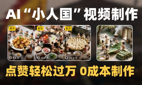 爆款1000W+播放微缩景观迷你小人国AI视频0成本制作全流程教学_天恒副业网