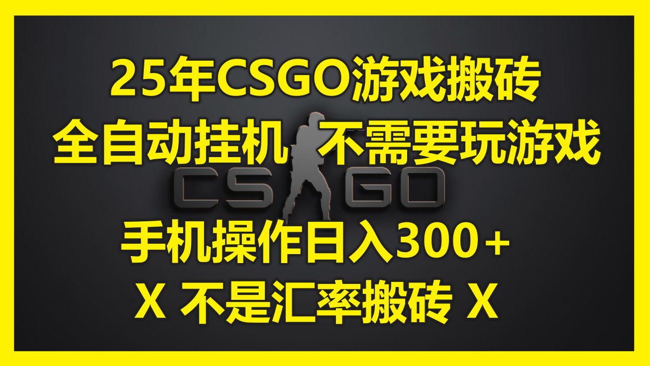 (14902期)25年CSGO游戏搬砖,全自动挂机,不需要玩游戏,手机操作日入300+。(不…_天恒副业网